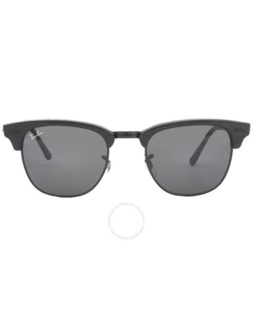 Ray-Ban Gray Clubmaster Marble Dark Grey Square Sunglasses Rb3016 1305b1 49