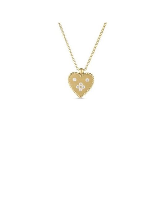 Roberto Coin Metallic 18K Venetian Princess Small Heart Medallion Necklace