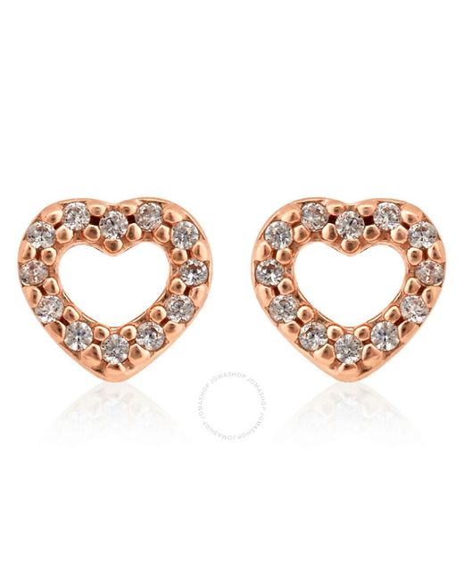 Pandora Metallic Open Heart Stud Earrings