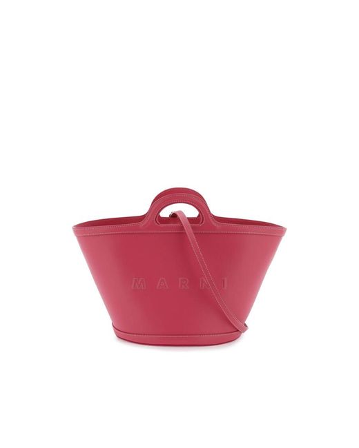 Marni Pink Leather Small Tropicalia Bucket Bag