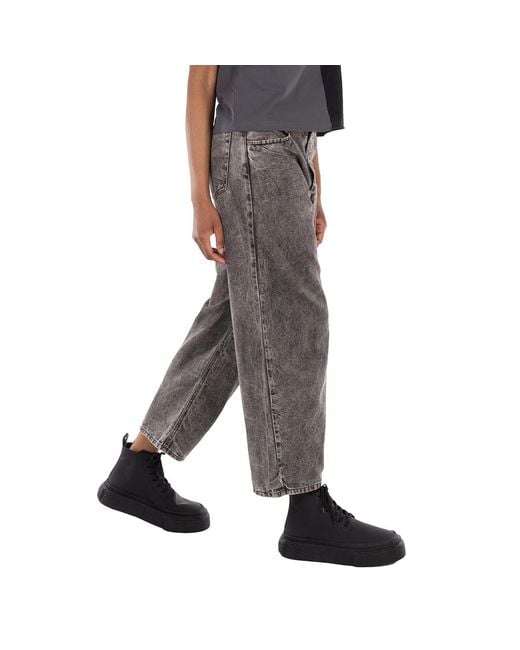 MM6 by Maison Margiela Gray Maison Margiela High-Rise Cotton Boyfriend Jeans,