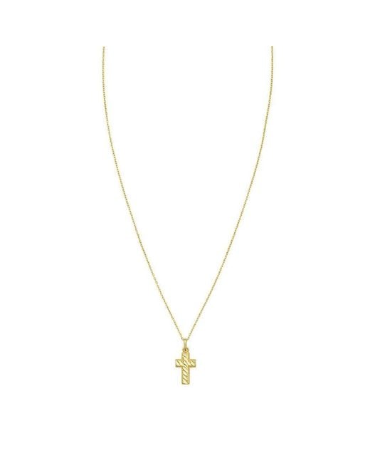 Tresorra Metallic 14K Diamond-Cut Cross Necklace