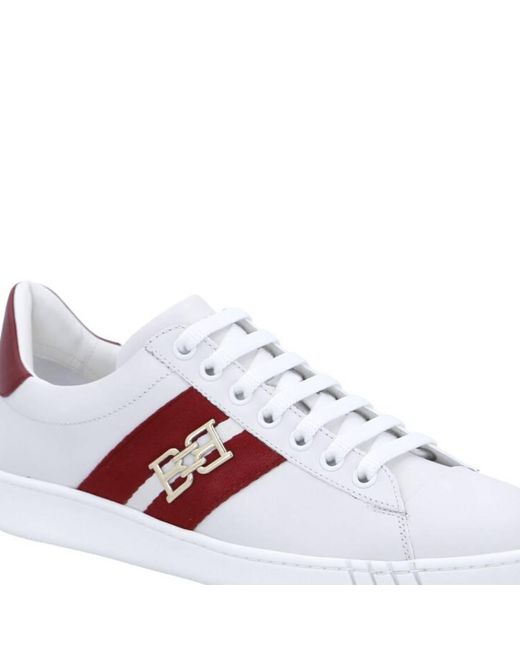 Bally Red Wiky Leather Low-Top Sneakers, Brand Size 39.5 Us