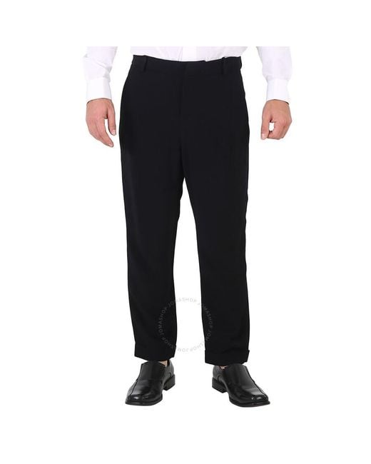 Balmain Black Straight-leg Crepe Trousers for men