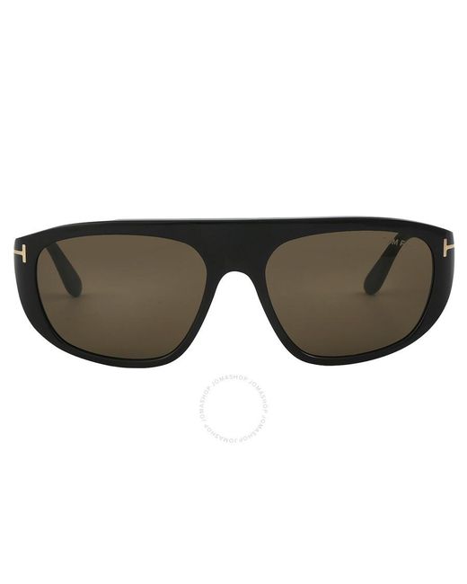 Tom Ford Black Edward Roviex Browline Sunglasses