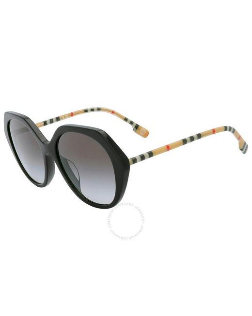 Burberry Black Vanessa Grey Gradient Irregular Sunglasses Be4375f 38538g 57