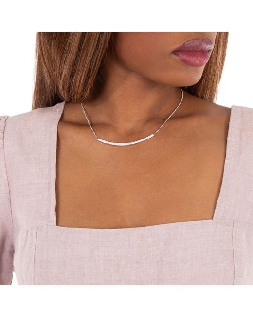Apm Monaco Metallic Adjustable Dainty Pave Necklace