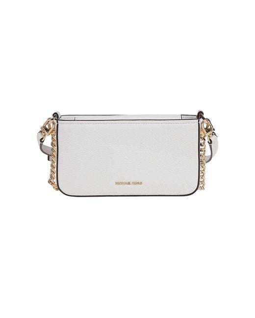 Michael Kors White Bryant Small Convertible Crossbody Pouchette Bag