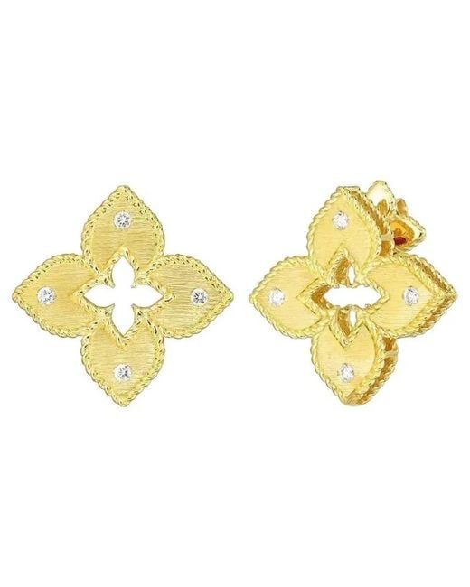 Roberto Coin Yellow Diamond Petite Princess Flower Earring