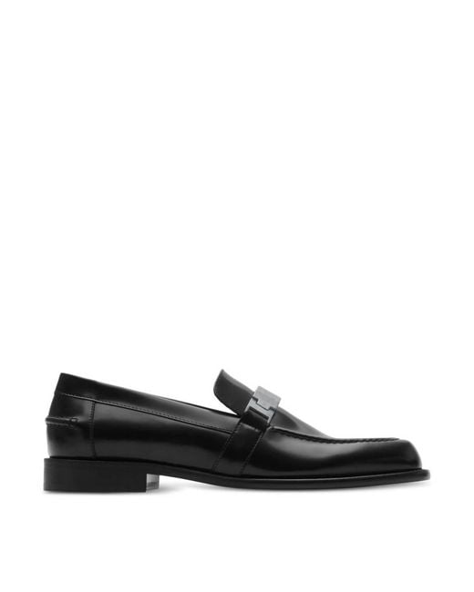 Burberry Black Tower Leather Loafers, Brand Size 35 Us