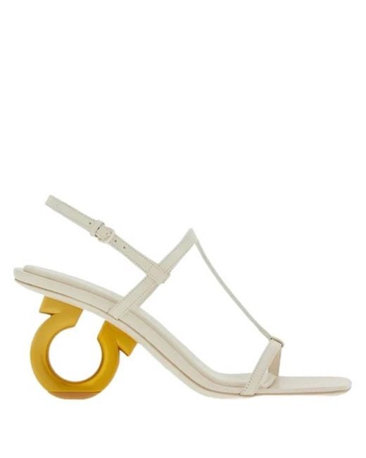 Ferragamo Metallic Ferragamo Ladies Gancini Ankle Strap Sandal