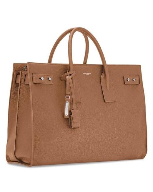 Saint Laurent Brown Sac De Jour Thin Large Tote Bag for men