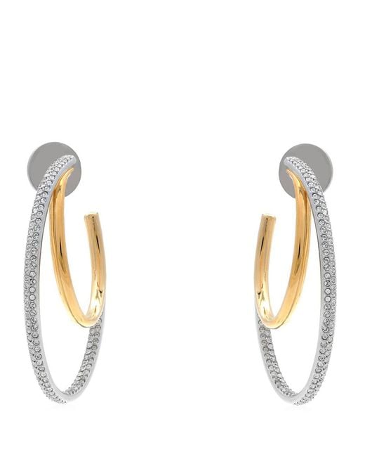 Swarovski Women's Metallic Hyperbola Pierced Earrings Mixed Plating Clear