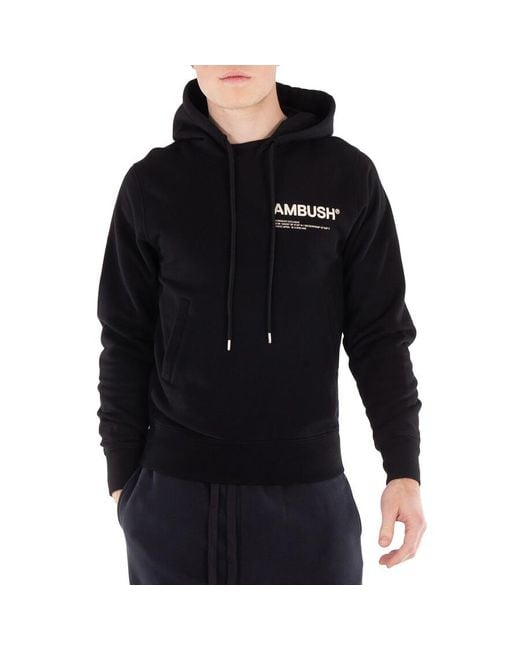 Ambush Black Fleece Workshop Hoodie for men