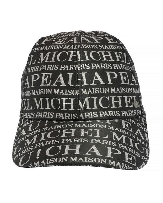 Maison Michel Black Tiger Monogram Logo Baseball Hat