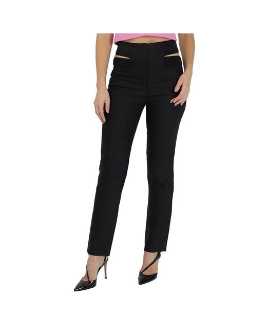 Burberry Black Ladies Pinstripe Functional Twill Remodeled Trousers, Brand Size 6 (Us