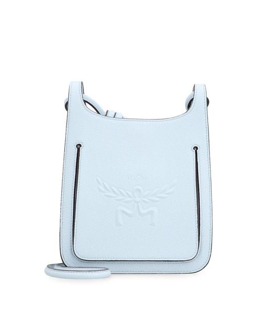 MCM Blue Himmel Mini Leather Hobo Bag