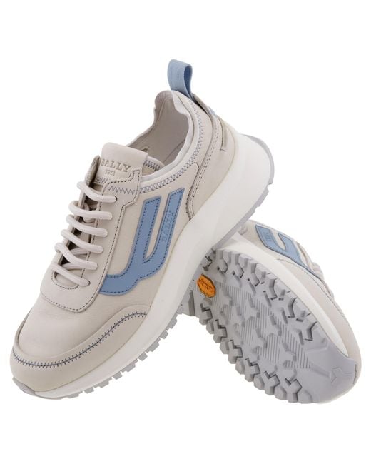 Bally Blue Darys Leather Low-Top Sneakers, Brand Size 37.5 Us