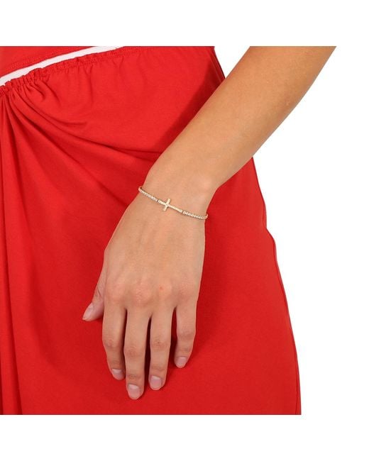 Kylie Harper Metallic 14K Over Cubic Zirconia Cz Cross Adjustable Bracelet