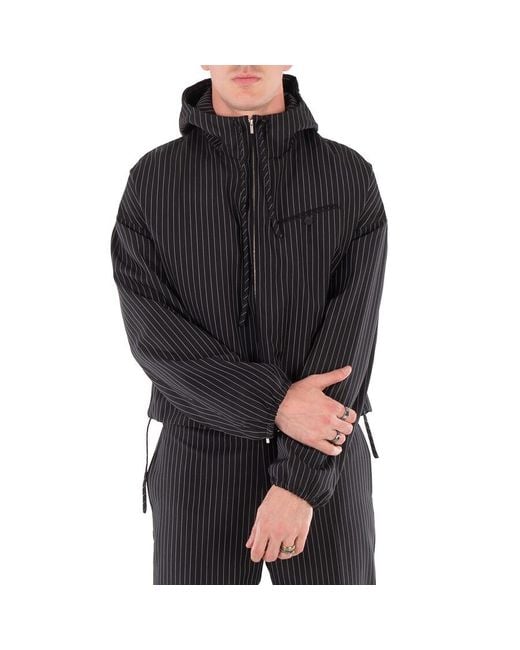 Ferragamo Black Ferragamo Drawstring Hooded Jacket for men