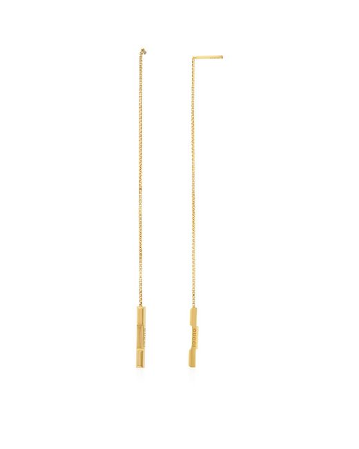 Gucci White Link To Love Chain Earrings With Bar