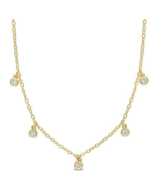 Created Forever Metallic 1/6 Ct Tgw Lab Created Diamond Station Necklace