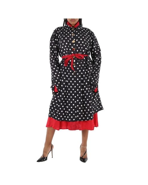 Balenciaga Black Reversible Belted Polka Dot Dress, Brand Size F34 (Us