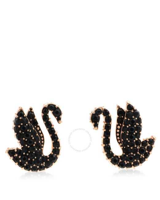 Swarovski Black Swan Stud Earrings