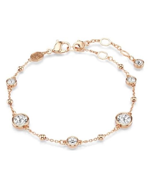 Swarovski Metallic Rose-Tone Plated Round Cut Imber Bracelet