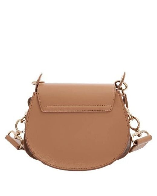 Chloé Brown Tess Small Shiny And Suede Calfskin Shoulder Bag