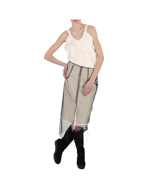 Maison Margiela Multicolor Ladies Ecru Layered Calico Midi Dress, Brand Size 38 (Us