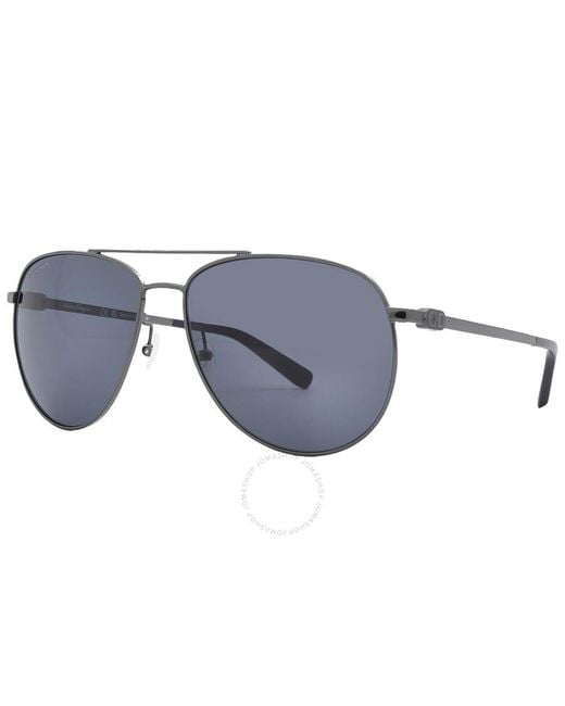 Ferragamo Gray Blue Pilot Sunglasses Sf157s 015 60