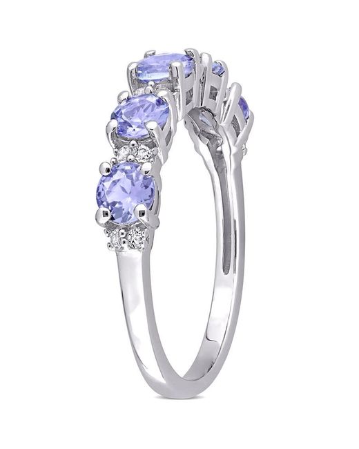 Amour Blue 1 1/2 Ct Tgw Tanzanite And Topaz Semi Eternity Ring for men