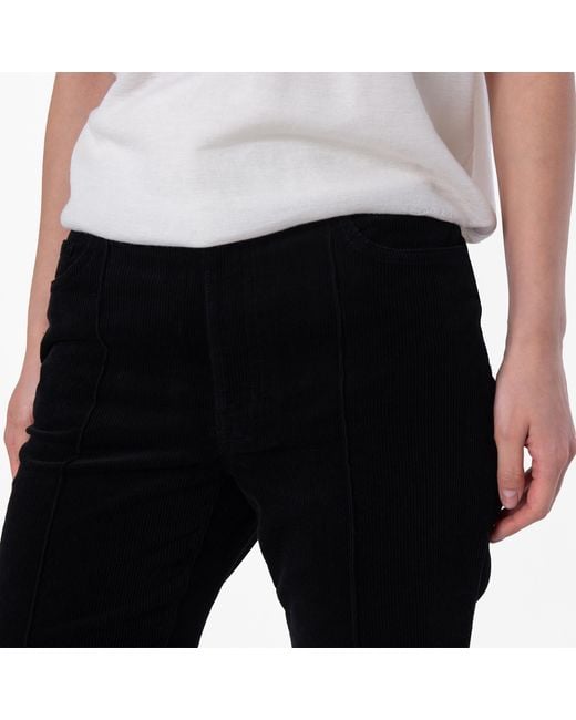 Polo Ralph Lauren Black Pintucked Corduroy Flared Trousers