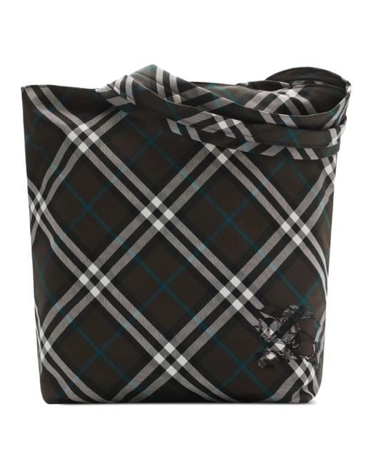 Burberry Black Vintage Check Snug Tote Bag for men