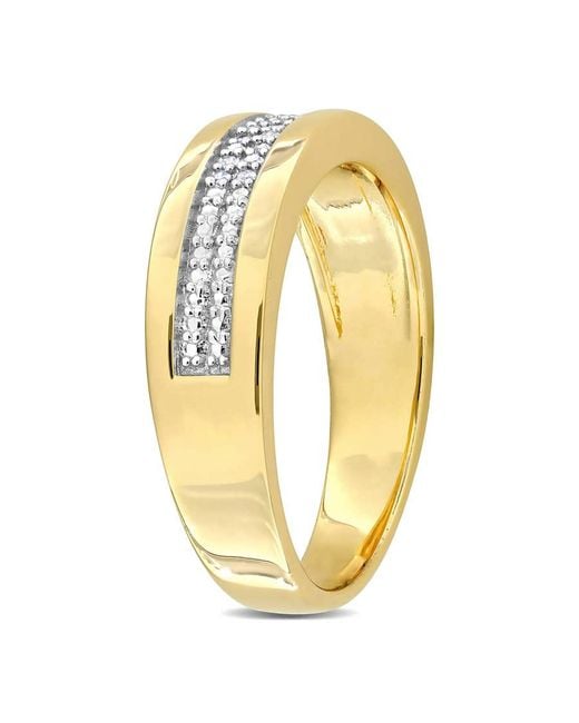 Amour Metallic 1/10Ct Tdw Diamond Double Row Anniversary Band for men