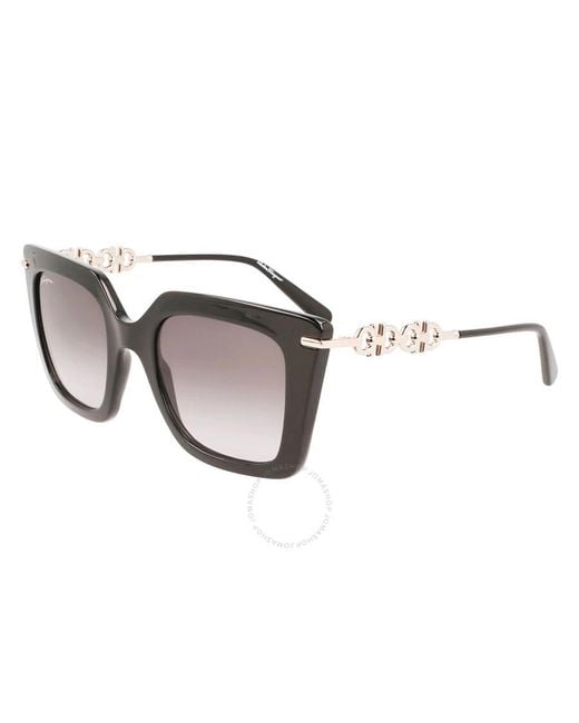 Ferragamo Metallic Grey Gradient Butterfly Sunglasses Sf1041s 001 51