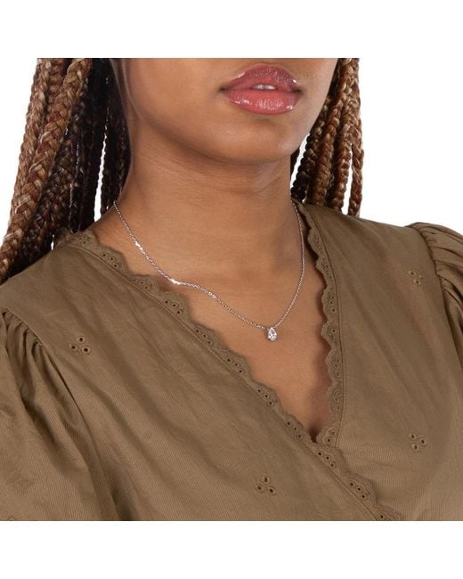 Swarovski Metallic Millenia Rhodium Plated Pear Cut Pendant Necklace