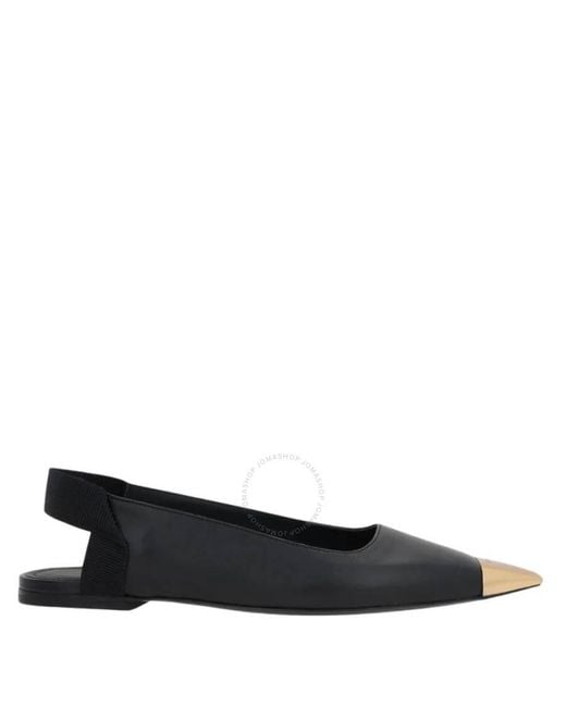 Ferragamo Black Alhena Nappa Slingback Flats