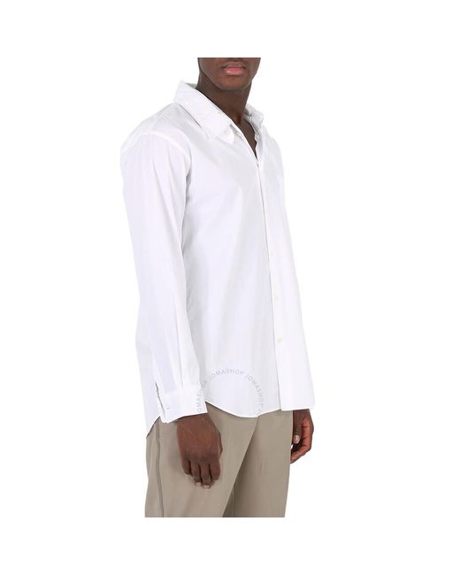 Comme des Garçons White Long Sleeve Double Collar Shirt for men