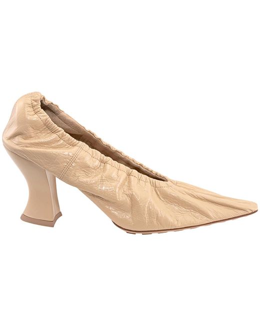 Bottega Veneta Natural Ladies Almond 75Mm Pumps, Brand Size 38 Us