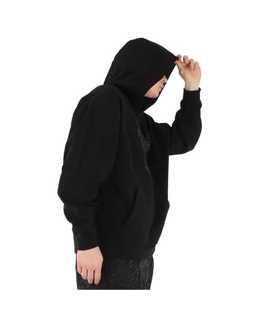 Versace Black Embellished Medusa-Print Hoodie for men