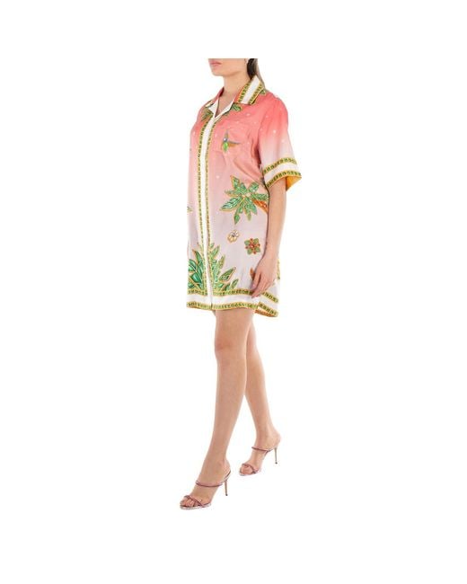 Casablanca Red Ladies Joyaux D'Afrique Silk Shirt, Brand Size 34 (Us