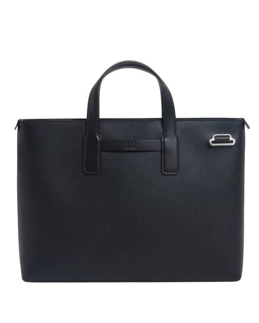 Dunhill Black 1893 Harness Leather Slim Document Case for men