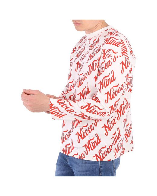 Etudes Studio Red Spirit Long Sleeved Nevermind Allover Logo T-shirt for men