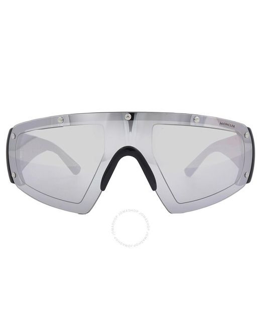 Moncler Gray Cycliste Smoke Mirror Shield Sunglasses Ml0278 01c 00