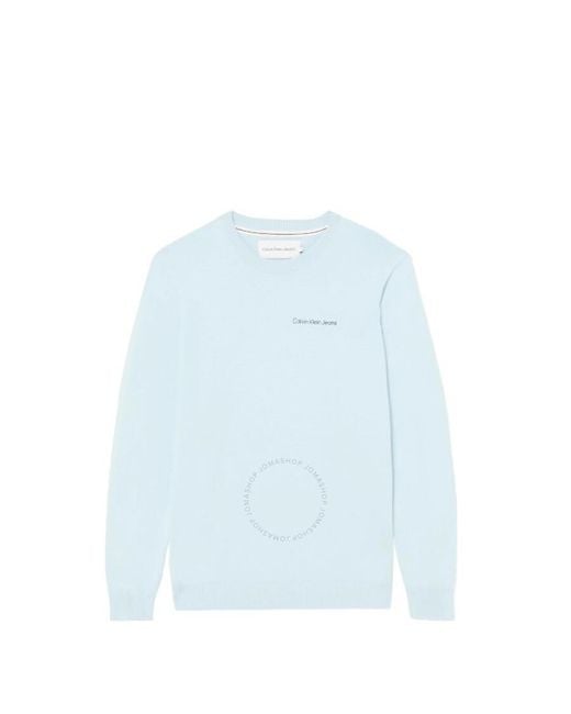 Calvin Klein Blue Institutional Essential Crewneck Sweater for men
