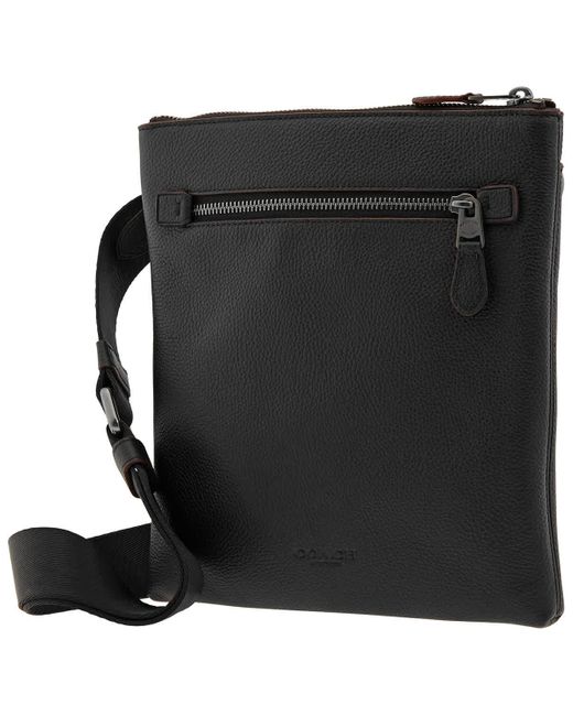 COACH Leather Metropolitan Soft Small Messenger Bag in Black for Men