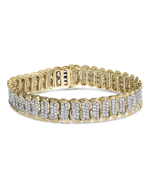 Haus of Brilliance Metallic 10K 4.0 Cttw Diamond S-Link Bracelet