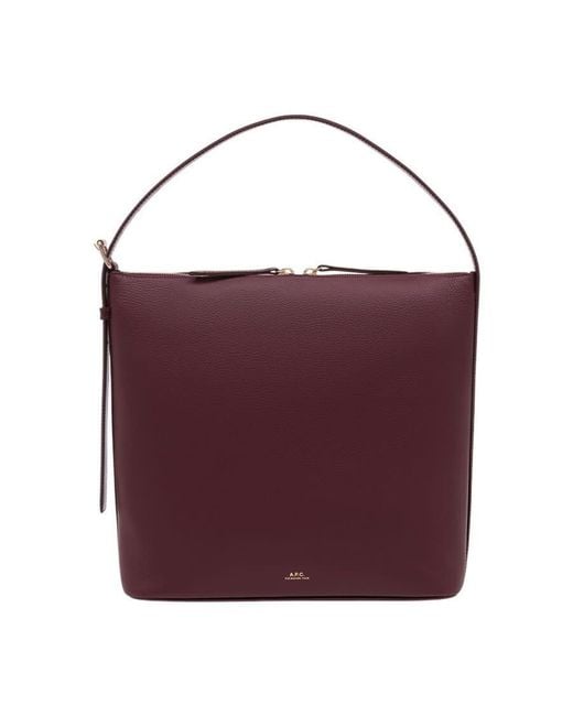 A.P.C. Purple Vera Shoulder Bag Burgundy